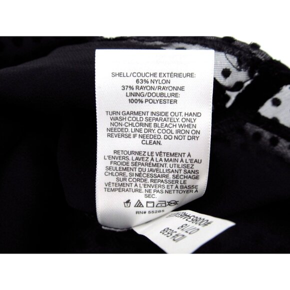 Express Black Polka Dot Cami Tank Top Womens Medium Lined Mesh Flocked Dot - Picture 5 of 10